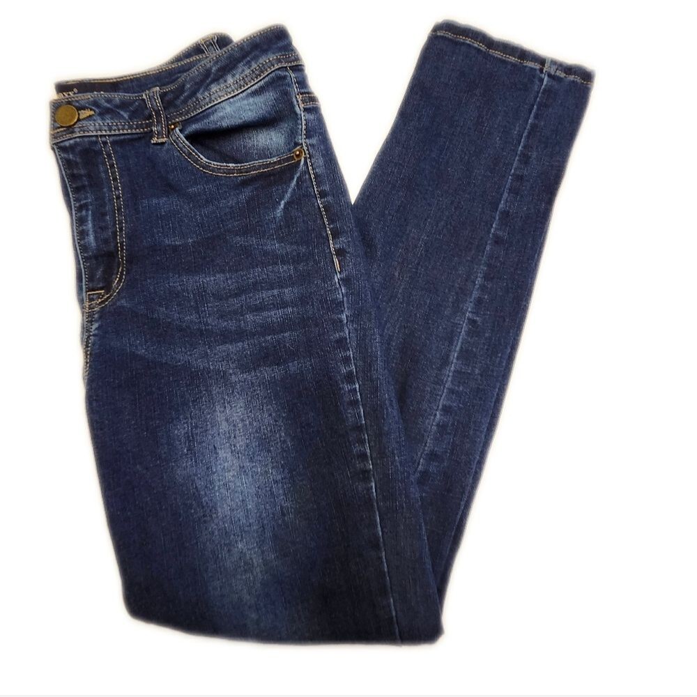 X-Roxx Skinny Stretch #90153 Dark Blue Wash High Rise Jeans, 11